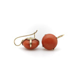 Pre-Revolutionary Russian 14K Gold Coral Earrings earrings Kirsten's Corner 