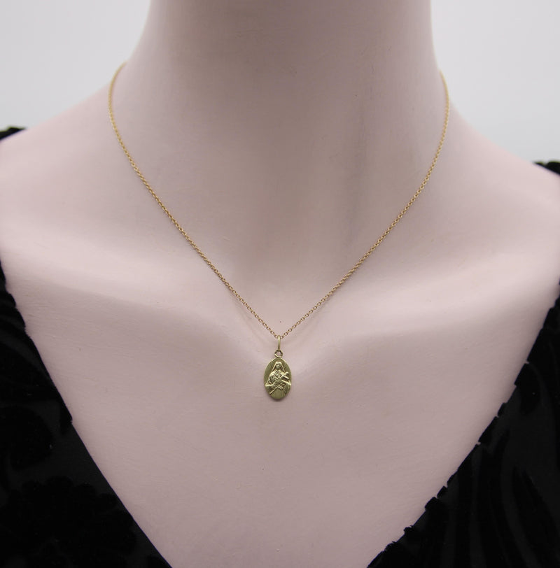 Vintage 14K Gold Mary Mother of God Pendant jewelry Kirsten's Corner 