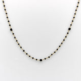 14K Gold Hand-Faceted Black Diamond Hand Wired Chain Necklace