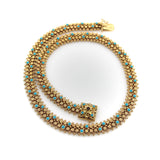 Etruscan Revival Portuguese Cannetille 19.2K Gold & Turquoise Necklace Necklace Kirsten's Corner Jewelry 