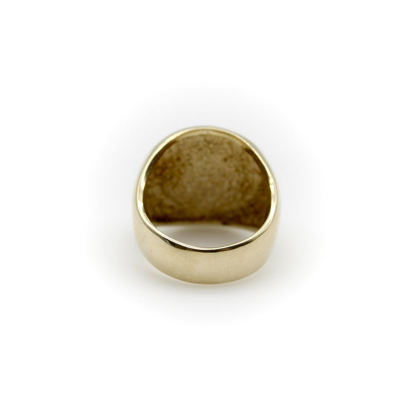 Vintage 14K Gold Lion-Headed Coin Signet Ring jewelry Kirsten's Corner 
