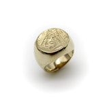 Vintage 14K Gold Lion-Headed Coin Signet Ring jewelry Kirsten's Corner 