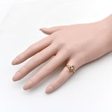 14K Gold Victorian Three-Stone Old Mine Cut Diamond Ring