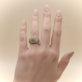 Vintage 14k Gold Diamond Encrusted Band