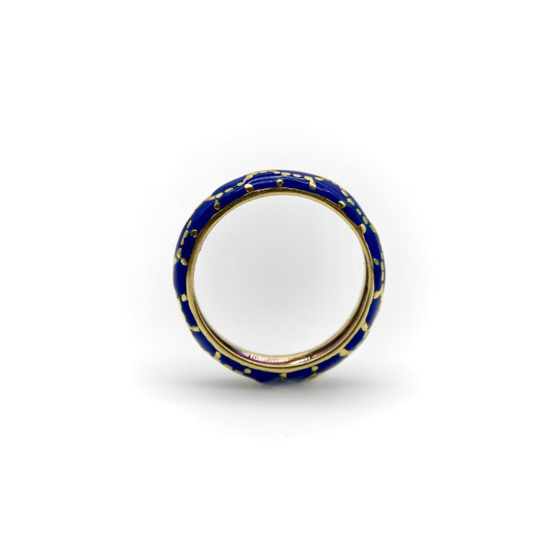 Vintage 18K Gold Tiffany & Co Blue Enamel Ring / Band jewelry Kirsten's Corner 