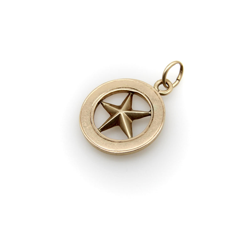 Edwardian 14K Gold “This Be Your Lucky Star” Pendant in German jewelry Kirsten's Corner 