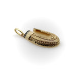 Victorian 14K Gold Intricate Woven Wirework Horseshoe Pendant with Diamonds