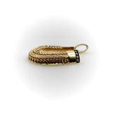 Victorian 14K Gold Intricate Woven Wirework Horseshoe Pendant with Diamonds
