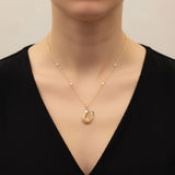 Victorian 14K Gold Intricate Woven Wirework Horseshoe Pendant with Diamonds Kirsten's Corner 