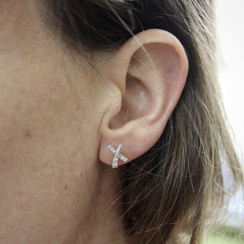 Vintage Paloma Picasso for Tiffany & Co. Platinum and Diamond Kiss Earrings jewelry Paloma Picasso for Tiffany & Co. 
