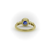 Signature Sapphire and Diamond Bezel Set 18K Gold Ring ring Kirsten's Corner 