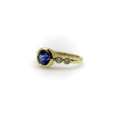 Signature Sapphire and Diamond Bezel Set 18K Gold Ring ring Kirsten's Corner 