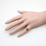 Signature Sapphire and Diamond Bezel Set 18K Gold Ring ring Kirsten's Corner 