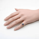 Signature Sapphire and Diamond Bezel Set 18K Gold Ring ring Kirsten's Corner 