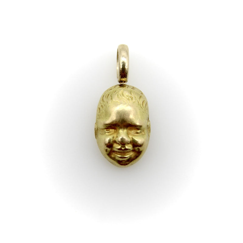 18K Gold Vintage Smiling Baby Face Charm / Pendant jewelry Kirsten's Corner 