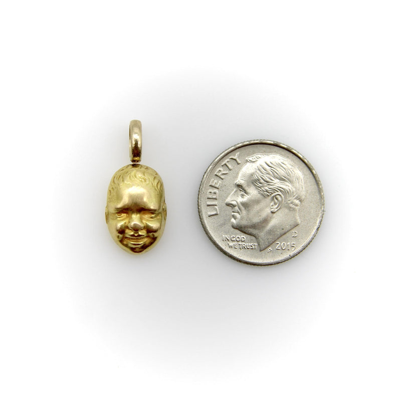 18K Gold Vintage Smiling Baby Face Charm / Pendant jewelry Kirsten's Corner 