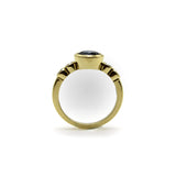 Signature Sapphire and Diamond Bezel Set 18K Gold Ring ring Kirsten's Corner 