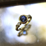 Signature Sapphire and Diamond Bezel Set 18K Gold Ring ring Kirsten's Corner 