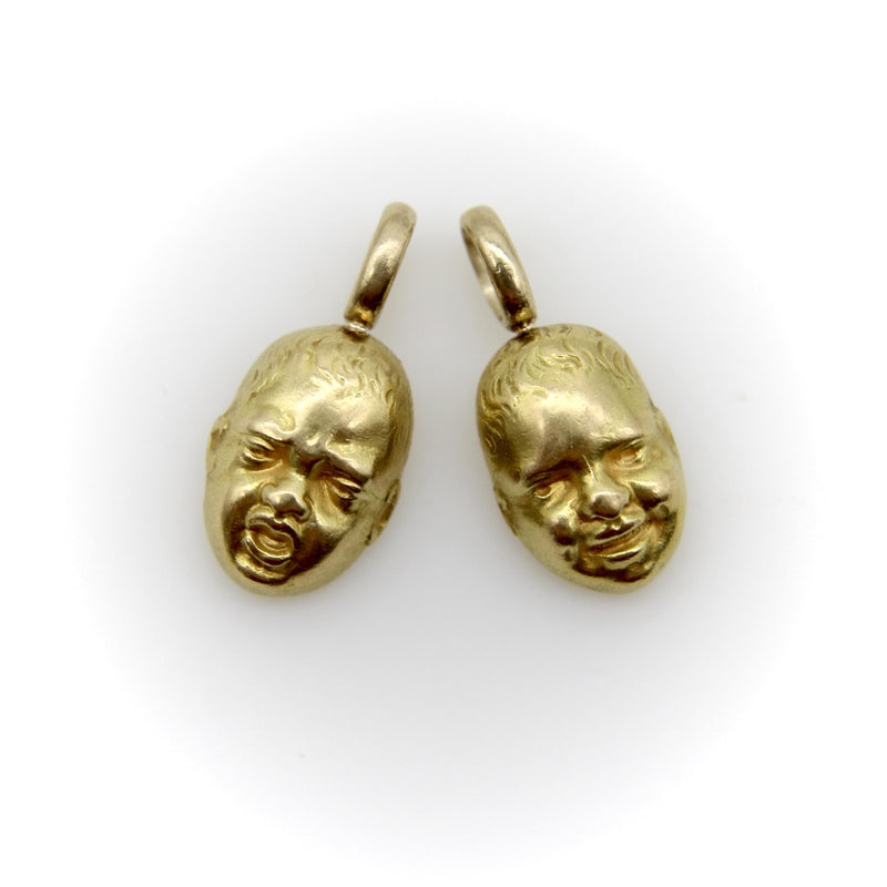 18K Gold Vintage Crying Baby Face Charm / Pendant jewelry Kirsten's Corner 