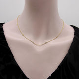 14K Gold Old European Cut Diamond by the Yard 17.5” Necklace