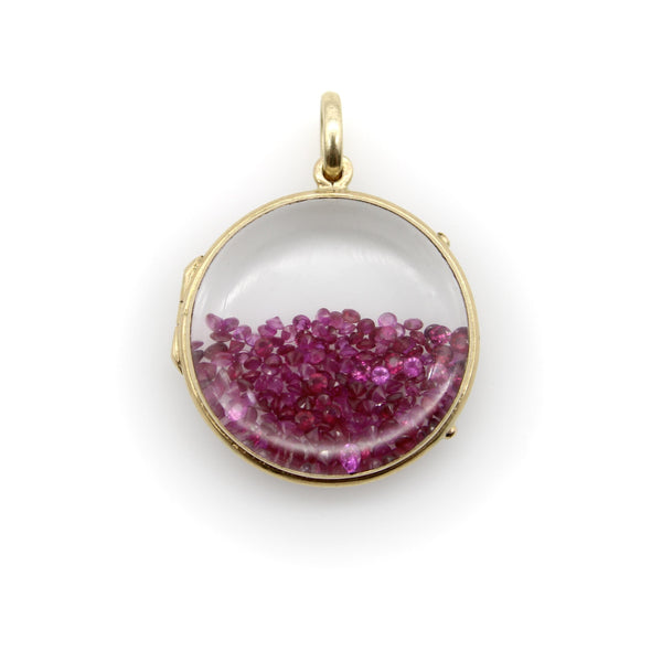 14K Gold Victorian Ruby-Filled Shaker Locket Kirsten's Corner 