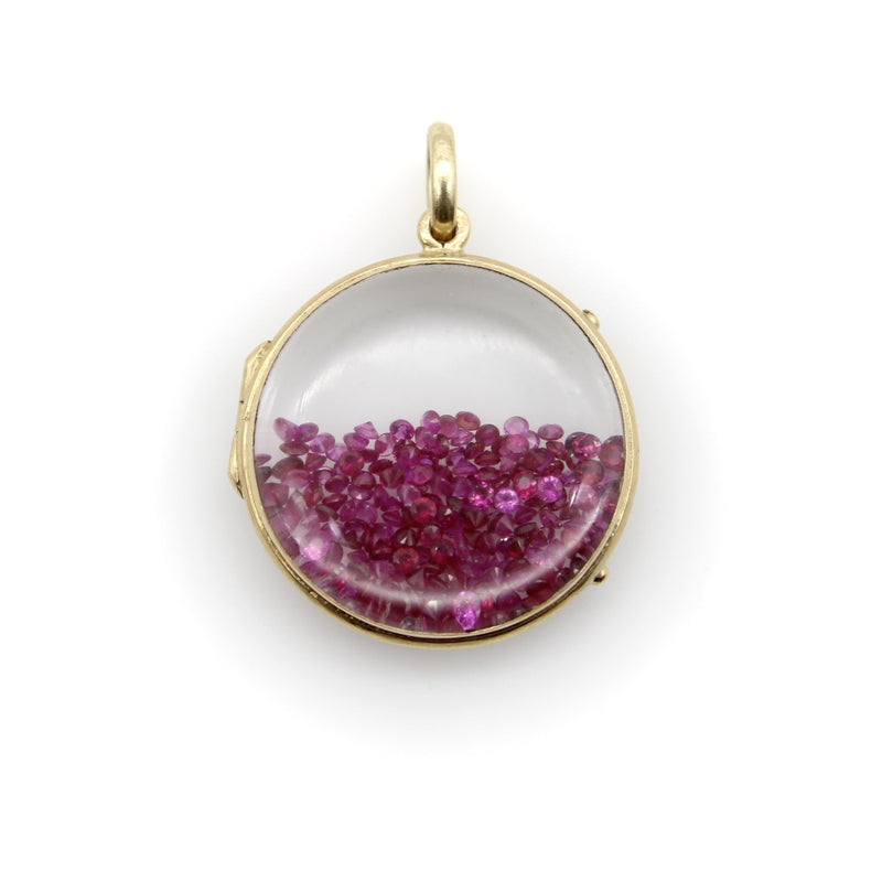14K Gold Victorian Ruby-Filled Shaker Locket Kirsten's Corner 