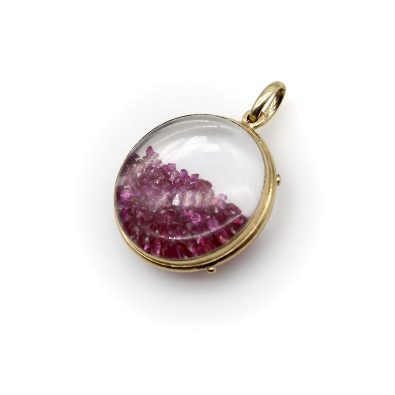 14K Gold Victorian Ruby-Filled Shaker Locket Kirsten's Corner 