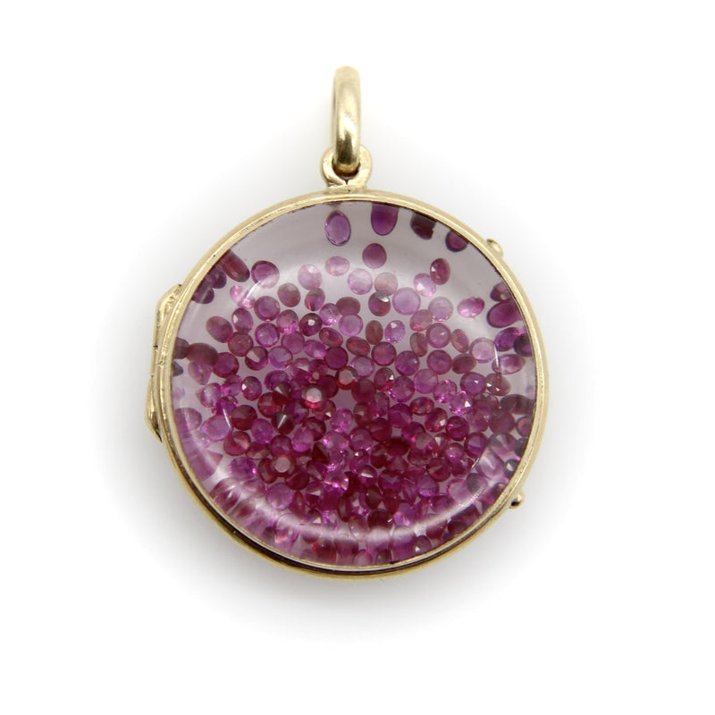 14K Gold Victorian Ruby-Filled Shaker Locket Kirsten's Corner 