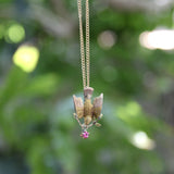 Victorian 10K Gold Bird Pendant with Ruby jewelry Kirsten's Corner 