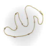 14K Gold Old European Cut Diamond by the Yard 17.5” Necklace