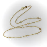 14K Gold Old European Cut Diamond by the Yard 17.5” Necklace