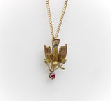 Victorian 10K Gold Bird Pendant with Ruby jewelry Kirsten's Corner 