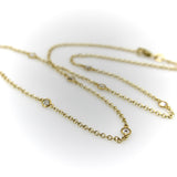 14K Gold Old European Cut Diamond by the Yard 17.5” Necklace