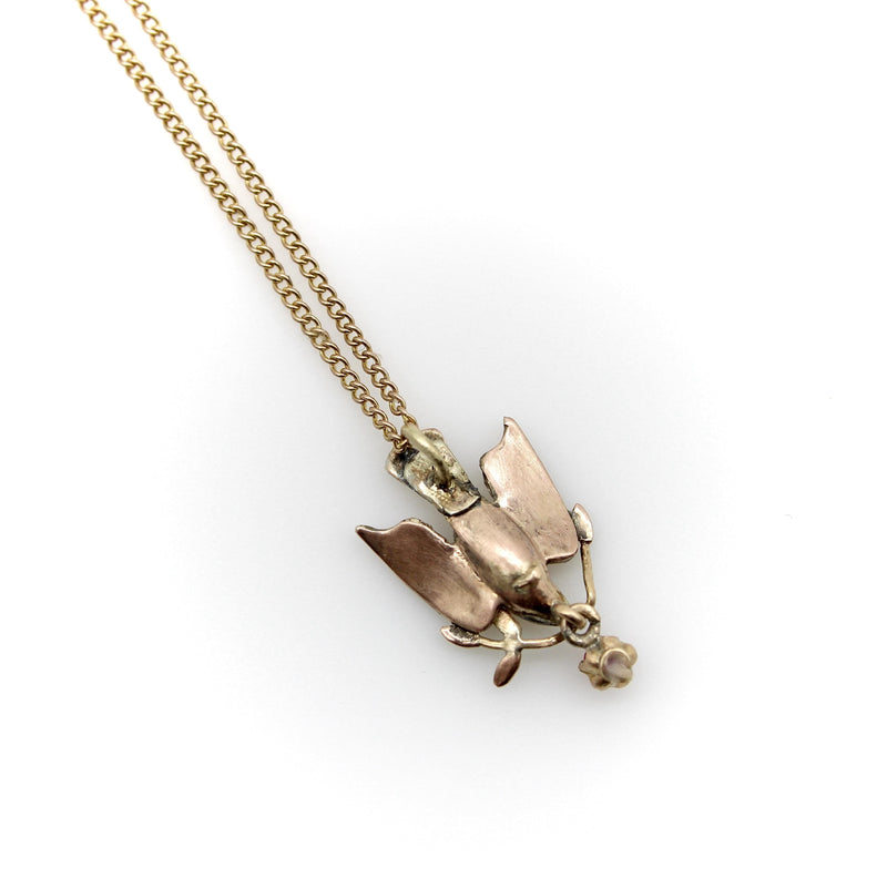 Victorian 10K Gold Bird Pendant with Ruby jewelry Kirsten's Corner 