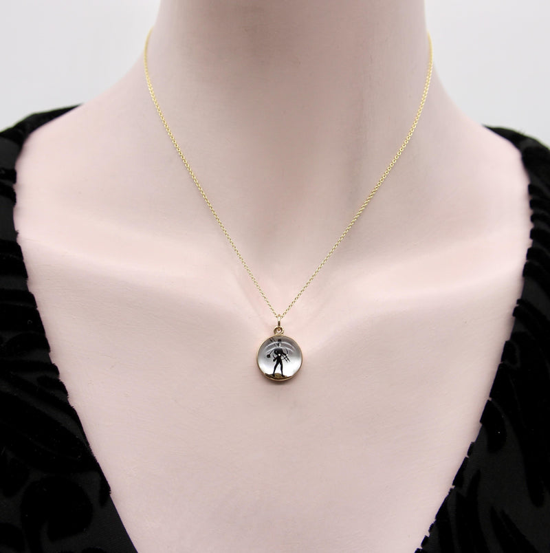 14K Gold Edwardian Essex Crystal Pendant of Chimney Sweep jewelry Kirsten's Corner 