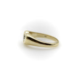 14K Gold Signature Heart Signet Ring with Heart-Shaped Diamond ring Kirsten's Corner 