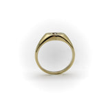 14K Gold Signature Heart Signet Ring with Heart-Shaped Diamond ring Kirsten's Corner 