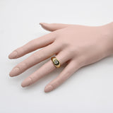 14K Gold Signature Oval Signet Ring with Heart-Shaped Diamond ring Kirsten's Corner 