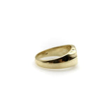 14K Gold Signature Oval Signet Ring with Heart-Shaped Diamond ring Kirsten's Corner 