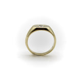 14K Gold Signature Oval Signet Ring with Heart-Shaped Diamond ring Kirsten's Corner 