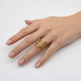 Gurhan 22K Gold Diamond Spiral Coil Ring from Rain Collection Gurhan 