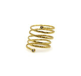 Gurhan 22K Gold Diamond Spiral Coil Ring from Rain Collection Gurhan 