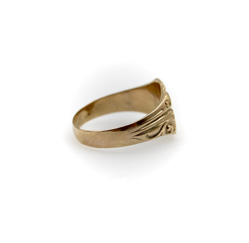 Victorian 10K Gold Austro-Hungarian Men’s Signet Ring jewelry Kirsten's Corner 