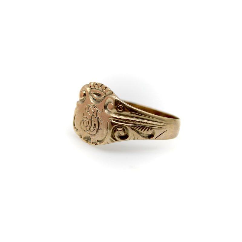 Victorian 10K Gold Austro-Hungarian Men’s Signet Ring jewelry Kirsten's Corner 