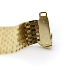 Retro 14K Gold Ruby and Diamond Buckle Bracelet with Brick Link Bracelet Kirsten's Corner 