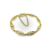 Victorian French 18K Gold Fancy Link Bracelet with Diamonds Bracelet Kirsten's Corner 