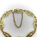 Victorian French 18K Gold Fancy Link Bracelet with Diamonds Bracelet Kirsten's Corner 