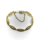 Victorian French 18K Gold Fancy Link Bracelet with Diamonds Bracelet Kirsten's Corner 