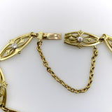 Victorian French 18K Gold Fancy Link Bracelet with Diamonds Bracelet Kirsten's Corner 