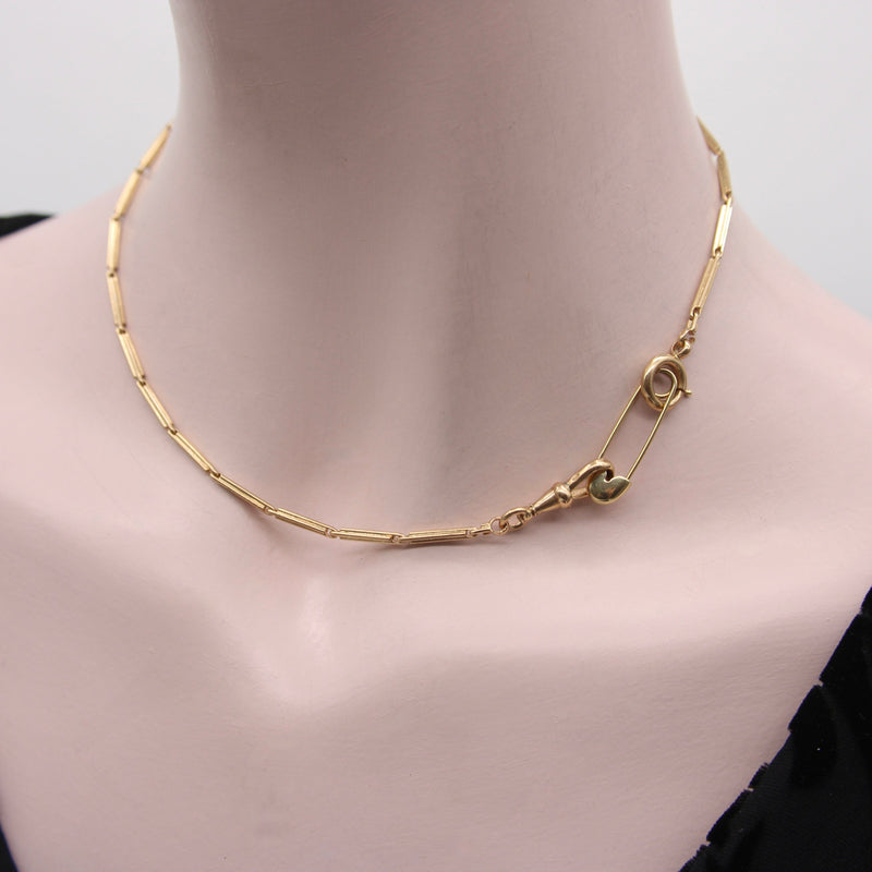 Mid-Century Modern 14K Gold Safety Pin jewelry Kirsten's Corner 